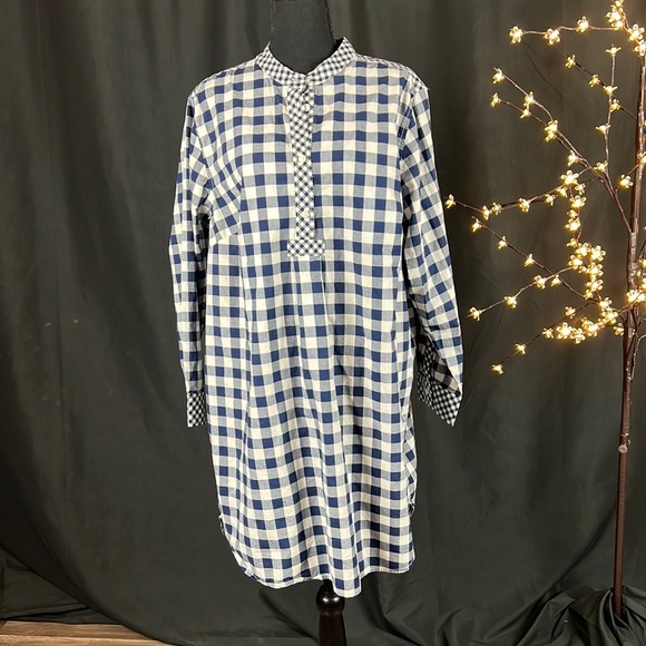 Land’s End Draper James Blue/White Checked Dress - Picture 1 of 4